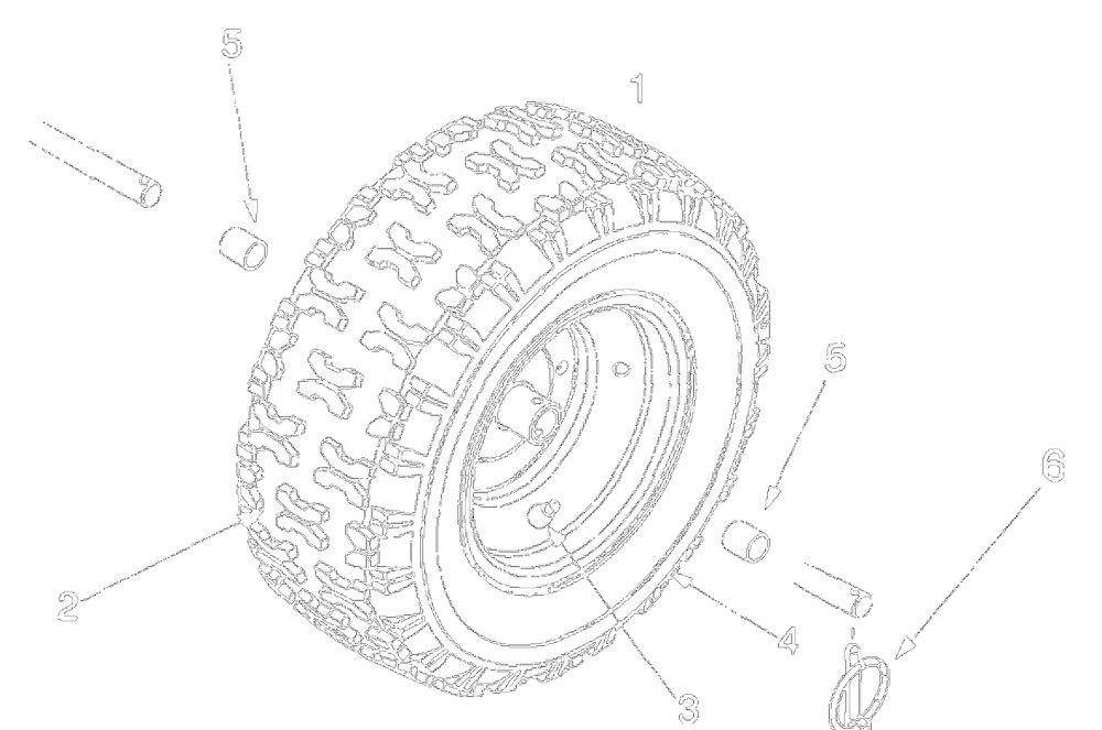 Wheel Assembly Diagram and Parts List for 31AE644E129 1999 Yard Machines Snow Blower
